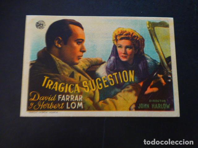 Cine: TRAGICA SUGESTION PROGRAMA DE MANO SIN PUBLICIDAD - Foto 1