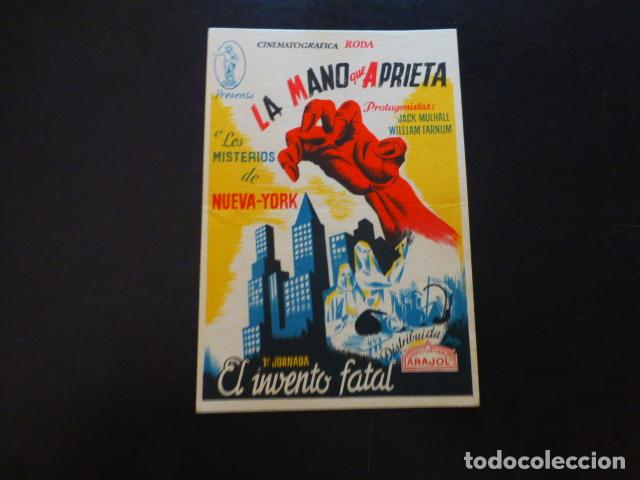 Cine: LA MANO QUE APRIETA PROGRAMA DE MANO SIN PUBLICIDAD - Foto 1