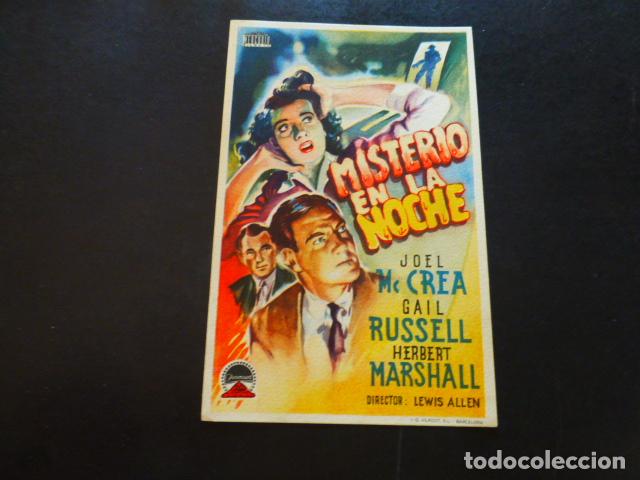 Cine: MISTERIO EN LA NOCHE PROGRAMA DE MANO SIN PUBLICIDAD - Foto 1