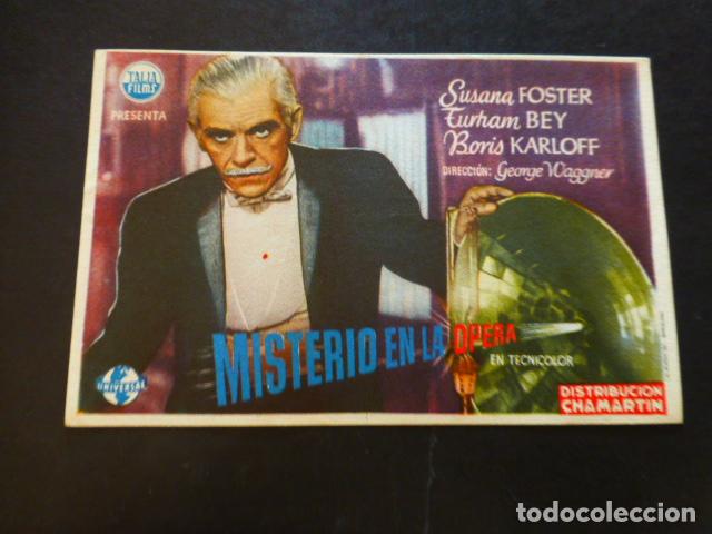 Cine: MISTERIO EN LA OPERA PROGRAMA DE MANO SIN PUBLICIDAD - Foto 1