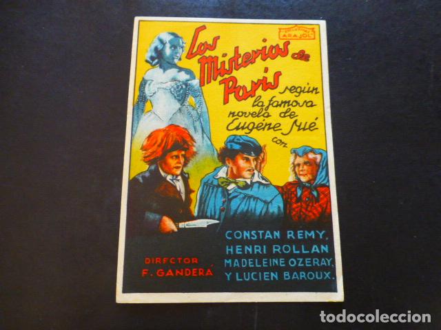 Cine: LOS MISTERIOS DE PARIS PROGRAMA DE MANO SIN PUBLICIDAD - Foto 1