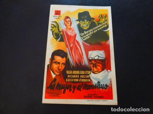 Cine: LA MUJER Y EL MONSTRUO PROGRAMA DE MANO SIN PUBLICIDAD - Foto 1