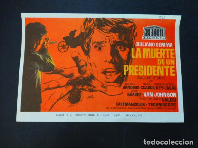 Cine: LA MUERTE DE UN PRESIDENTE PROGRAMA DE MANO SIN PUBLICIDAD - Foto 1