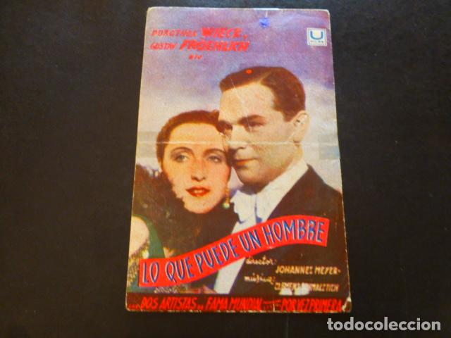 Cine: LO QUE PUEDE UN HOMBRE PROGRAMA DE MANO SIN PUBLICIDA - Foto 1