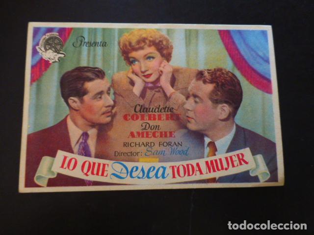 Cine: LO QUE DESEA TODA MUJER PROGRAMA DE MANO SIN PUBLICIDA - Foto 1