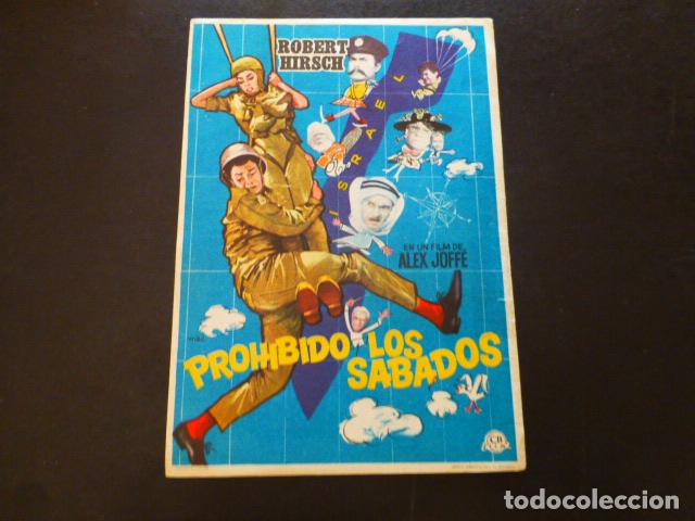 Cine: PROHIBIDO LOS SABADOS PROGRAMA DE MANO SIN PUBLICIDA - Foto 1