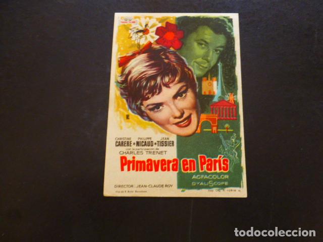 Cine: PRIMAVERA EN PARIS PROGRAMA DE MANO SIN PUBLICIDA - Foto 1