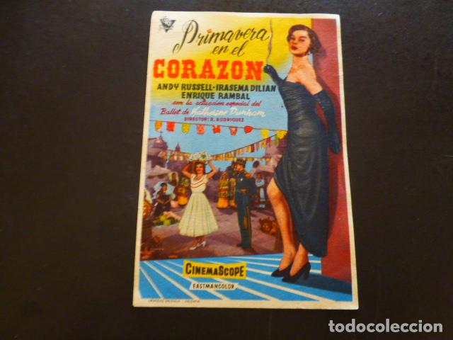 Cine: PRIMAVERA EN EL CORAZON PROGRAMA DE MANO SIN PUBLICIDA - Foto 1