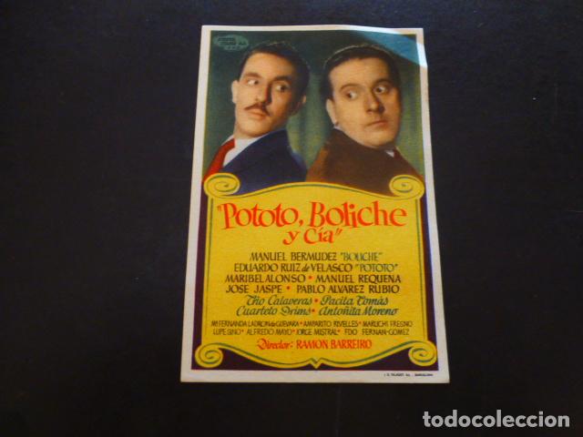 Cine: POTOTO BOLICHE Y CIA PROGRAMA DE MANO SIN PUBLICIDA - Foto 1