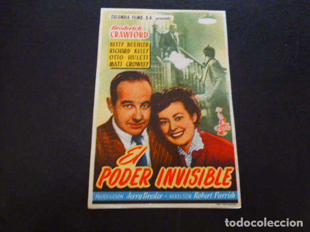 Cine: EL PODER INVISIBLE PROGRAMA DE MANO SIN PUBLICIDA - Foto 1