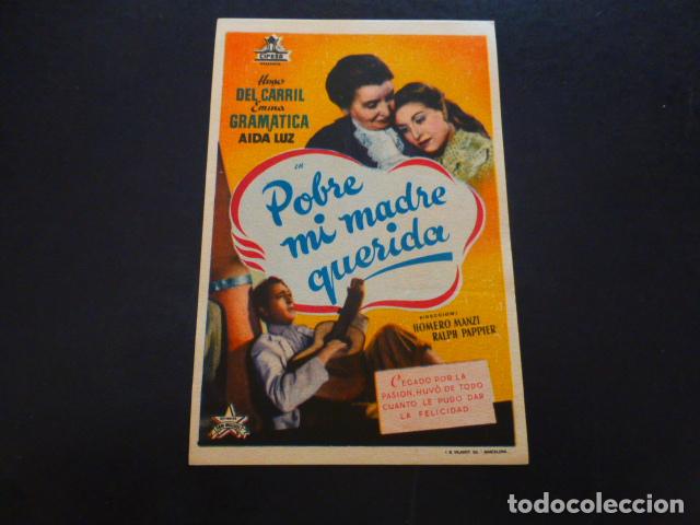 Cine: POBRE MI MADRE QUERIDA PROGRAMA DE MANO SIN PUBLICIDA - Foto 1