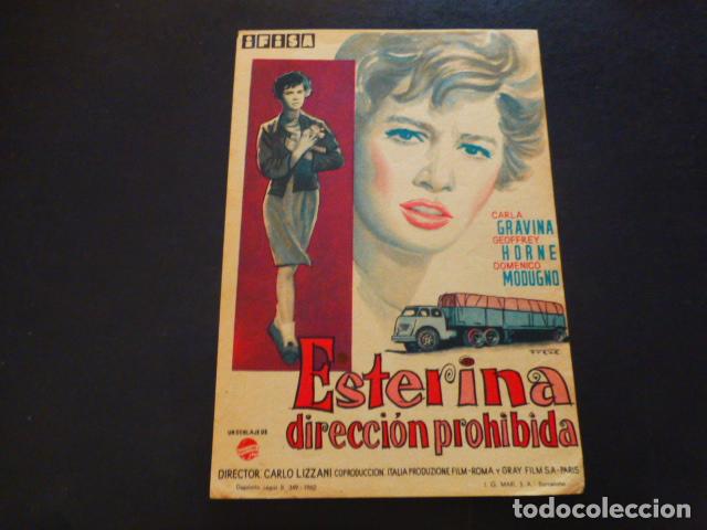 Cine: ESTERINA DIRECCI&Oacute;N PROHIBIDA PROGRAMA DE MANO SIN PUBLICIDA - Foto 1