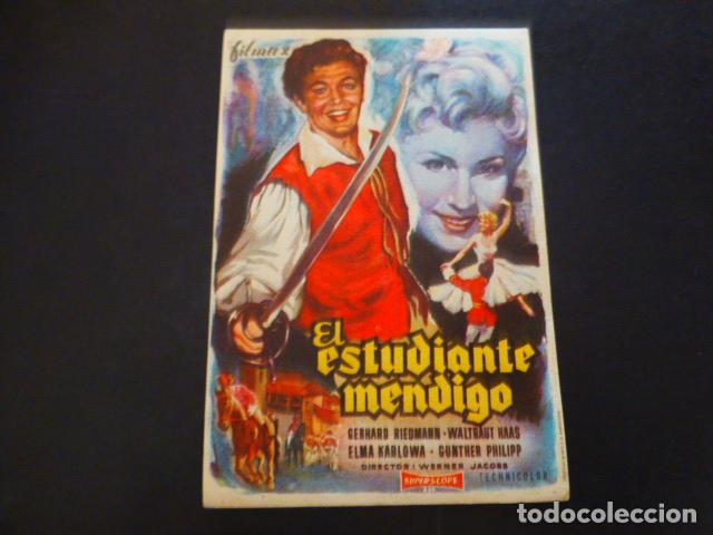 Cine: EL ESTUDIANTE MENDIGO PROGRAMA DE MANO SIN PUBLICIDAD - Foto 1