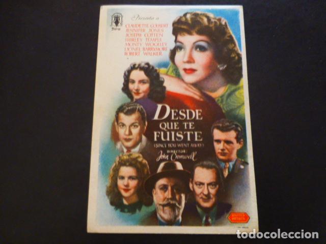Cine: DESDE QUE TE FUISTE PROGRAMA DE MANO SIN PUBLICIDAD - Foto 1