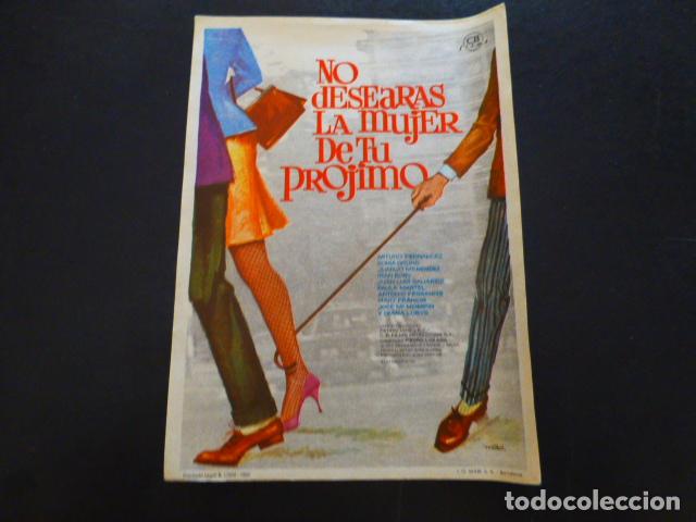 Cine: NO DESEARAS LA MUJER DE TU PR&Oacute;JIMO PROGRAMA DE MANO SIN PUBLICIDAD - Foto 1
