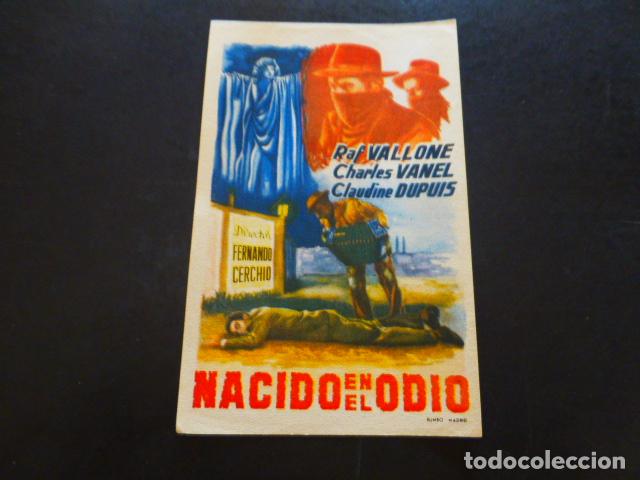 Cine: NACIDO EN EL ODIO PROGRAMA DE MANO SIN PUBLICIDAD - Foto 1