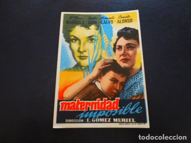 Cine: MATERNIDAD IMPOSIBLE PROGRAMA DE MANO SIN PUBLICIDAD - Foto 1