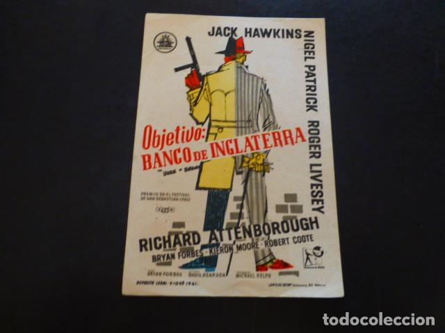 Cine: OBJETIVO BANCO DE INGLATERRA PROGRAMA DE MANO SIN PUBLICIDAD - Foto 1