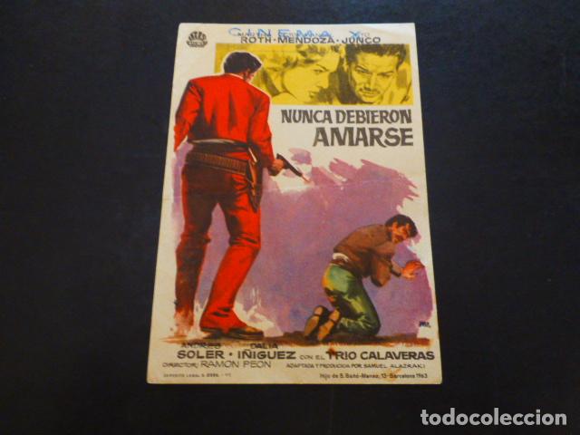 Cine: NUNCA DEBIERON AMARSE PROGRAMA DE MANO SIN PUBLICIDAD - Foto 1