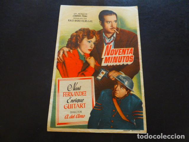 Cine: NOVENTA MINUTOS PROGRAMA DE MANO SIN PUBLICIDAD - Foto 1