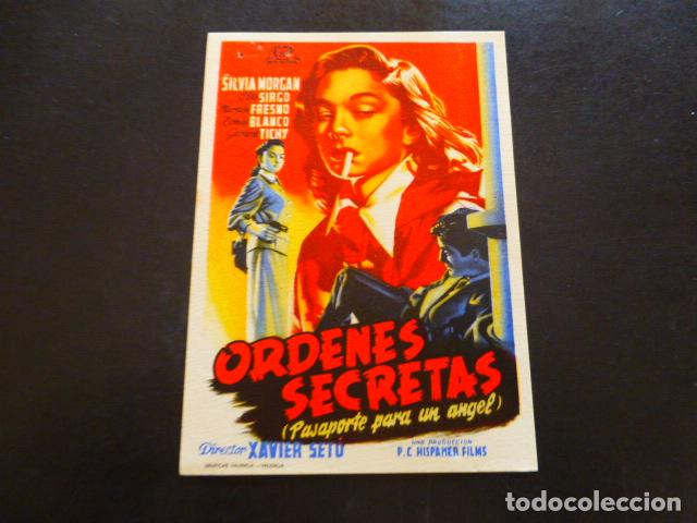 Cine: ORDENES SECRETAS PROGRAMA DE MANO SIN PUBLICIDAD - Foto 1