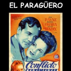 Cine: FOLLETO DE MANO ORIGINAL AÑO 1946 CONFLICTO SENTIMENTAL