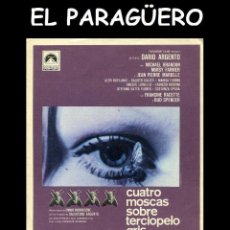 Cine: FOLLETO DE MANO ORIGINAL AÑO 1971 CUATRO MOSCAS SOBRE TERCIOPELO GRIS. Lote 359325425