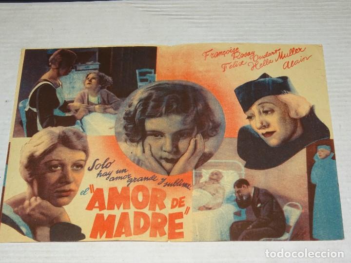 Cine: (M) PROGRAMA DE CINE - AMOR DE MADRE - DESPLEGABLE, BUEN ESTADO - Foto 2