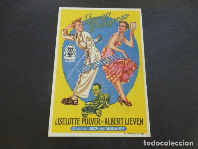 Cine: JUEGO PELIGROSO PROGRAMA DE MANO SIN PUBLICIDAD - Foto 1