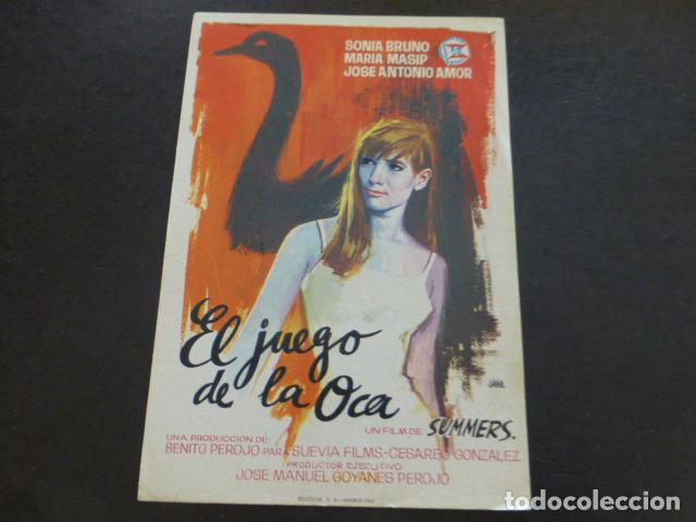 Cine: EL JUEGO DE LA OCA PROGRAMA DE MANO SIN PUBLICIDAD - Foto 1