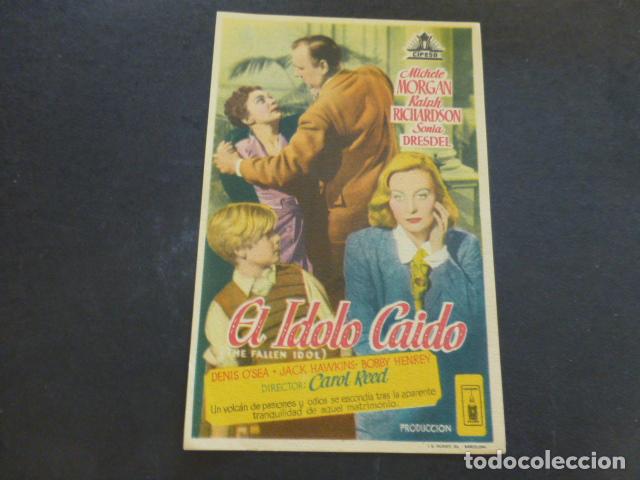 Cine: EL IDOLO CAIDO PROGRAMA DE MANO SIN PUBLICIDAD - Foto 1
