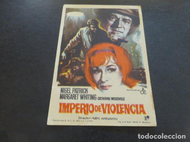 Cine: IMPERIO DE VIOLENCIA PROGRAMA DE MANO SIN PUBLICIDAD - Foto 1