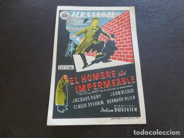 Cine: EL HOMBRE DEL IMPERMEABLE PROGRAMA DE MANO SIN PUBLICIDAD - Foto 1