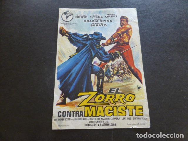 Cine: EL ZORRO CONTRA MACISTE PROGRAMA DE MANO SIN PUBLICIDAD - Foto 1