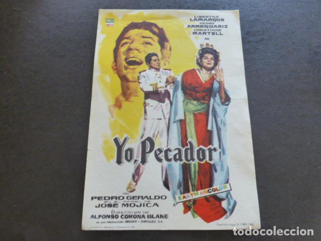 Cine: YO PECADOR PROGRAMA DE MANO SIN PUBLICIDAD - Foto 1