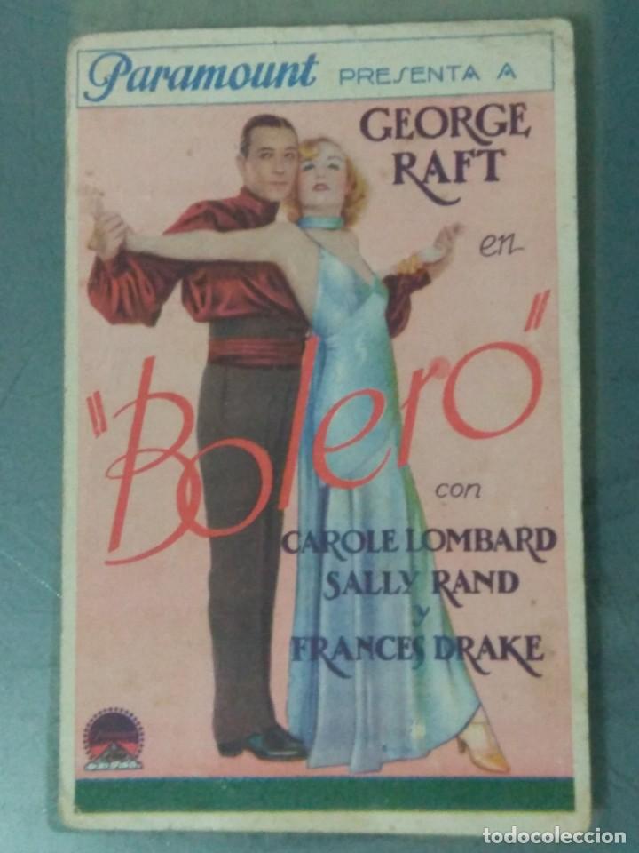 Cine: PROGRAMA TARJETA DE CINE &rdquo;BOLERO&rdquo;. PARAMOUNT. - Foto 1
