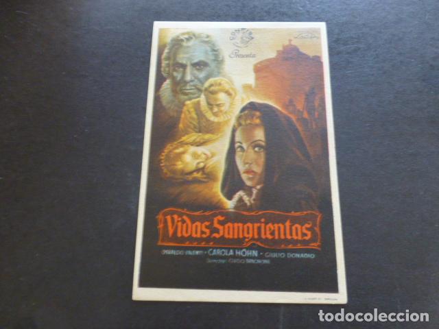 Cine: VIDAS SANGRIENTAS PROGRAMA DE MANO SIN PUBLICIDAD - Foto 1
