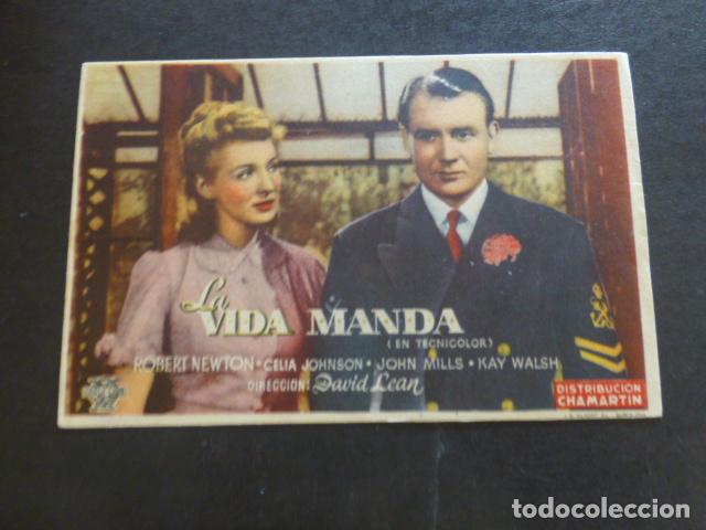 Cine: LA VIDA MANDA PROGRAMA DE MANO SIN PUBLICIDAD - Foto 1