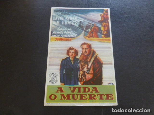 Cine: A VIDA O MUERTE PROGRAMA DE MANO SIN PUBLICIDAD - Foto 1
