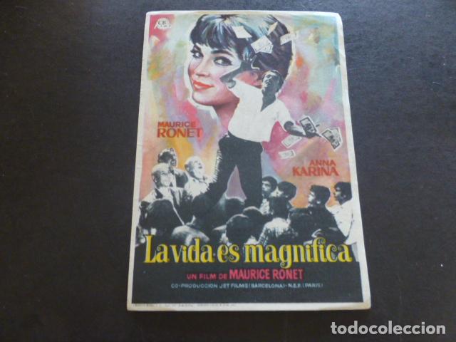 Cine: LA VIDA ES MAGNIFICA PROGRAMA DE MANO SIN PUBLICIDAD - Foto 1