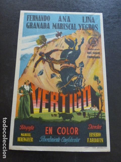 Cine: VERTIGO PROGRAMA DE MANO SIN PUBLICIDAD - Foto 1