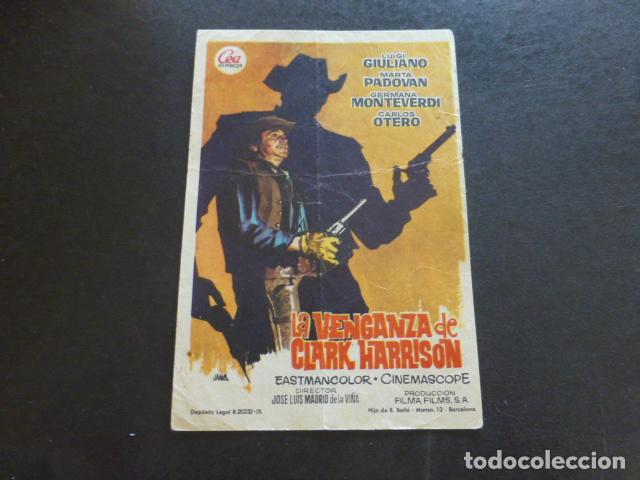 Cine: LA VENGANZA DE CLARK HARRISON PROGRAMA DE MANO SIN PUBLICIDAD - Foto 1