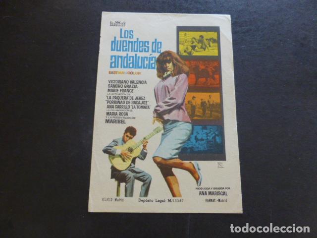 Cine: LOS DUENDES DE ANDALUCIA PROGRAMA DE MANO SIN PUBLICIDAD - Foto 1
