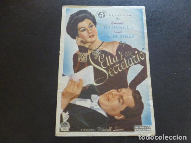 Cine: ELLA Y SU SECRETARIO PROGRAMA DE MANO SIN PUBLICIDAD - Foto 1