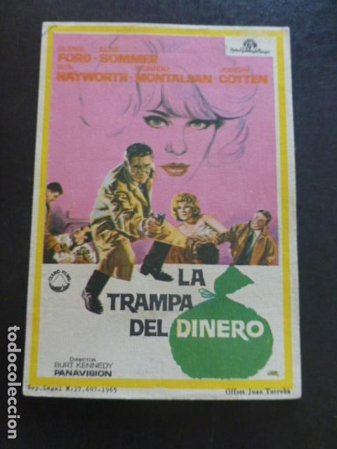 Cine: LA TRAMPA DEL DINERO PROGRAMA DE MANO SIN PUBLICIDAD - Foto 1