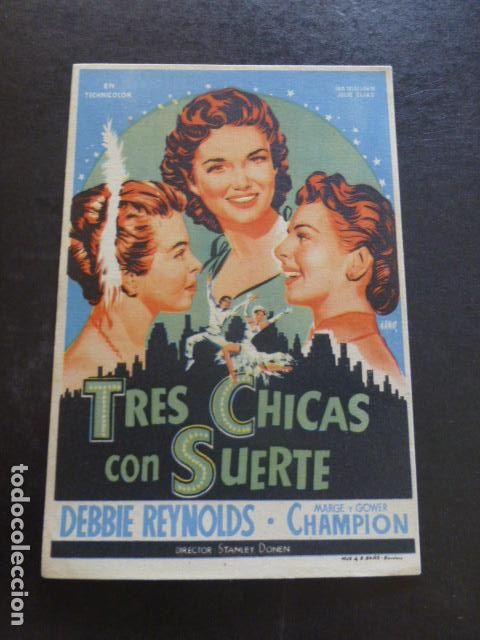 Cine: TRES CHICAS CON SUERTE PROGRAMA DE MANO SIN PUBLICIDAD - Foto 1