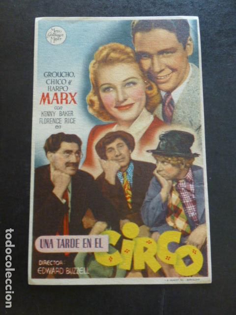 Cine: UNA TARDE EN EL CIRCO PROGRAMA DE MANO SIN PUBLICIDAD - Foto 1