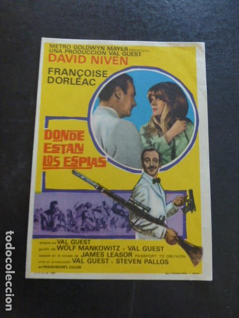 Cine: DONDE ESTAN LOS ESPIAS PROGRAMA DE MANO SIN PUBLICIDAD - Foto 1