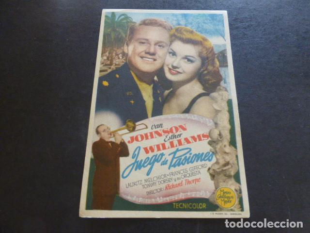 Cine: JUEGO DE PASIONES PROGRAMA DE MANO SIN PUBLICIDAD - Foto 1