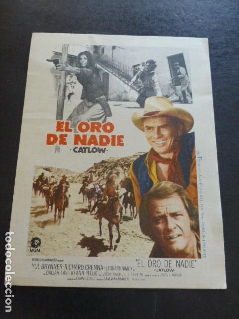 Cine: EL ORO DE NADIE PROGRAMA DE MANO SIN PUBLICIDAD - Foto 1